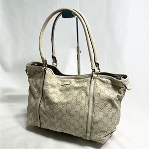 Gucci Beige Monogram Tote Bag